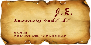 Jaszovszky Renátó névjegykártya
